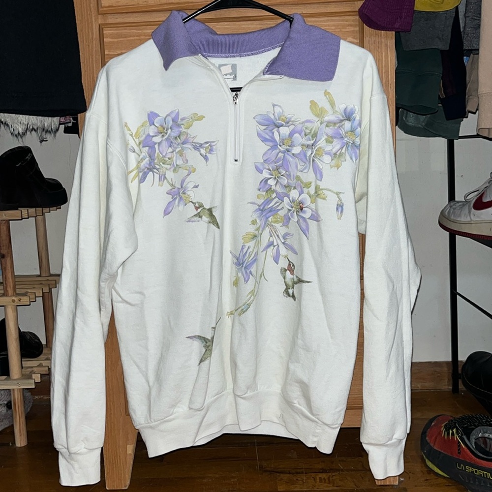 Retro quarter zip crew neck